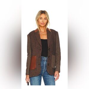 Steve Madden Brown Houndstooth Blazer